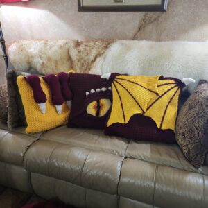 Dragon Eye, Dragon Claw, Dragon Wing Pillows | Premium Crochet Pattern Bundle