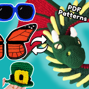Dragon Wreath Crochet Pattern Bundle, Dragon Crochet Pattern, Seasonal Amigurumi Decor, Interchangeable Wreath Crochet Pattern