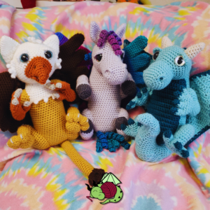 Three Fantasy Baby Animal Crochet Patterns | Gryphon, Dragon, Pegasus PDF