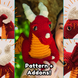 Dragon Crochet Pattern with 4 Optional Horn Patterns | Vincent the Dragon